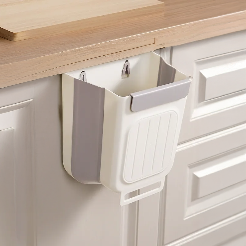Foldable Household Kitchen Cabinet Hanging Garbage Storage Bin