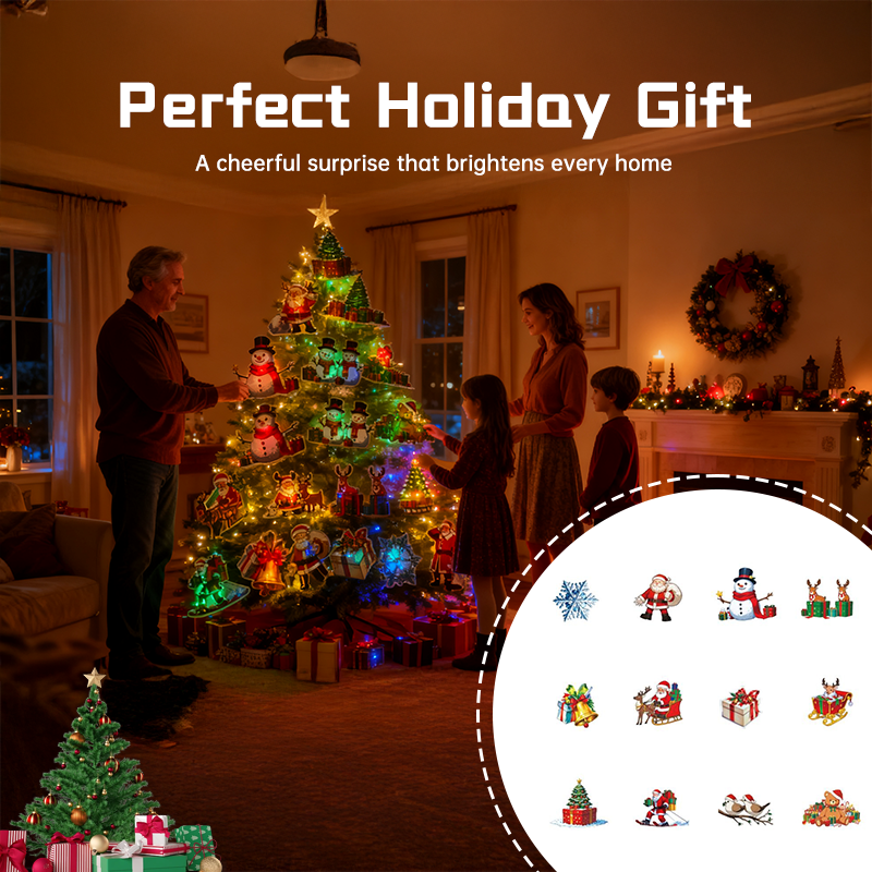 Christmas 3D Glowing Wall Decals
