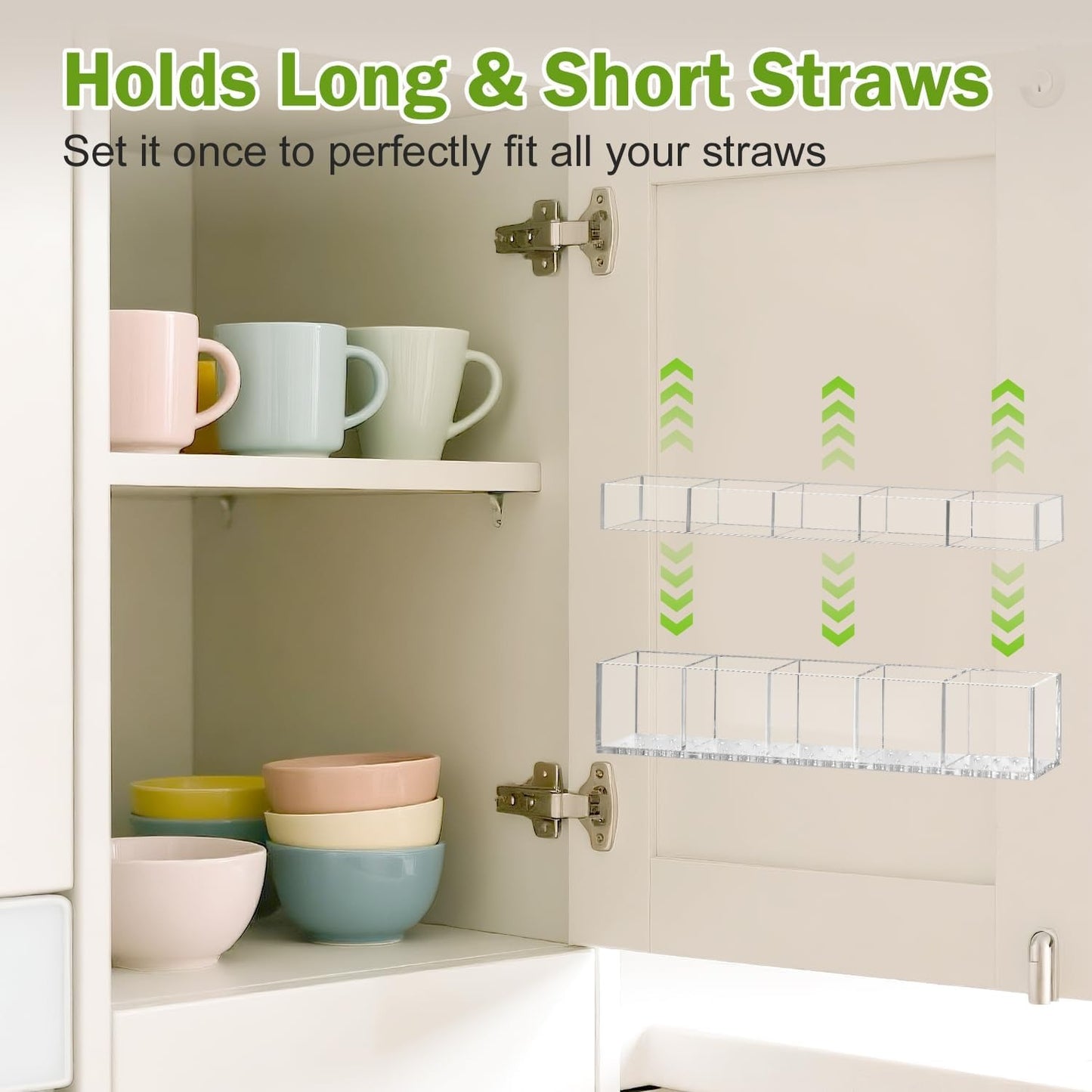 Adjustable Closet Acrylic Straw Holder