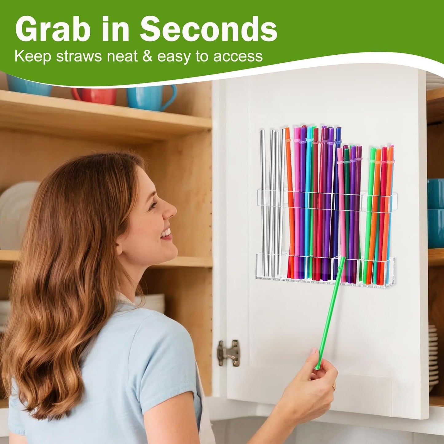 Adjustable Closet Acrylic Straw Holder