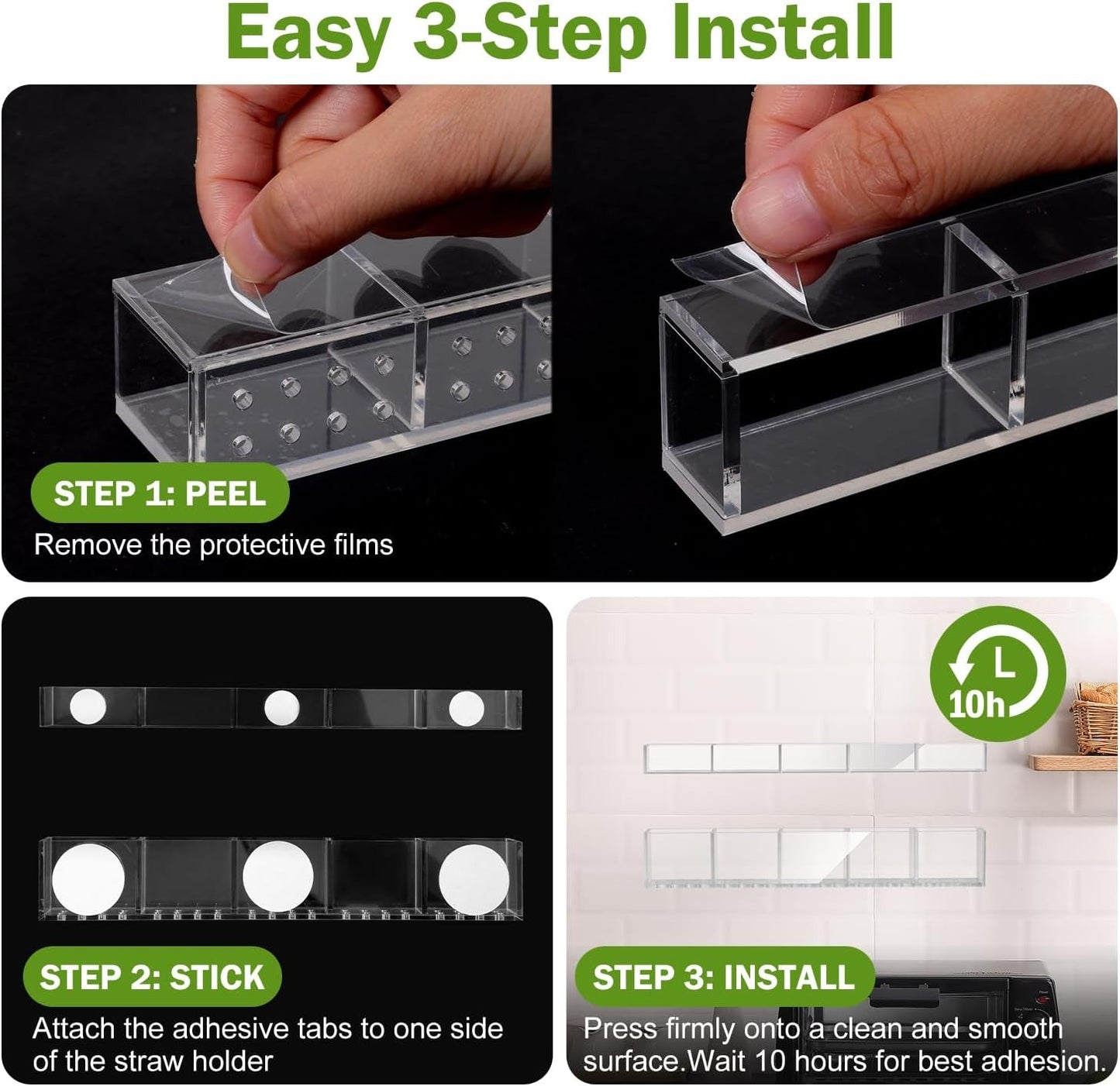 Adjustable Closet Acrylic Straw Holder