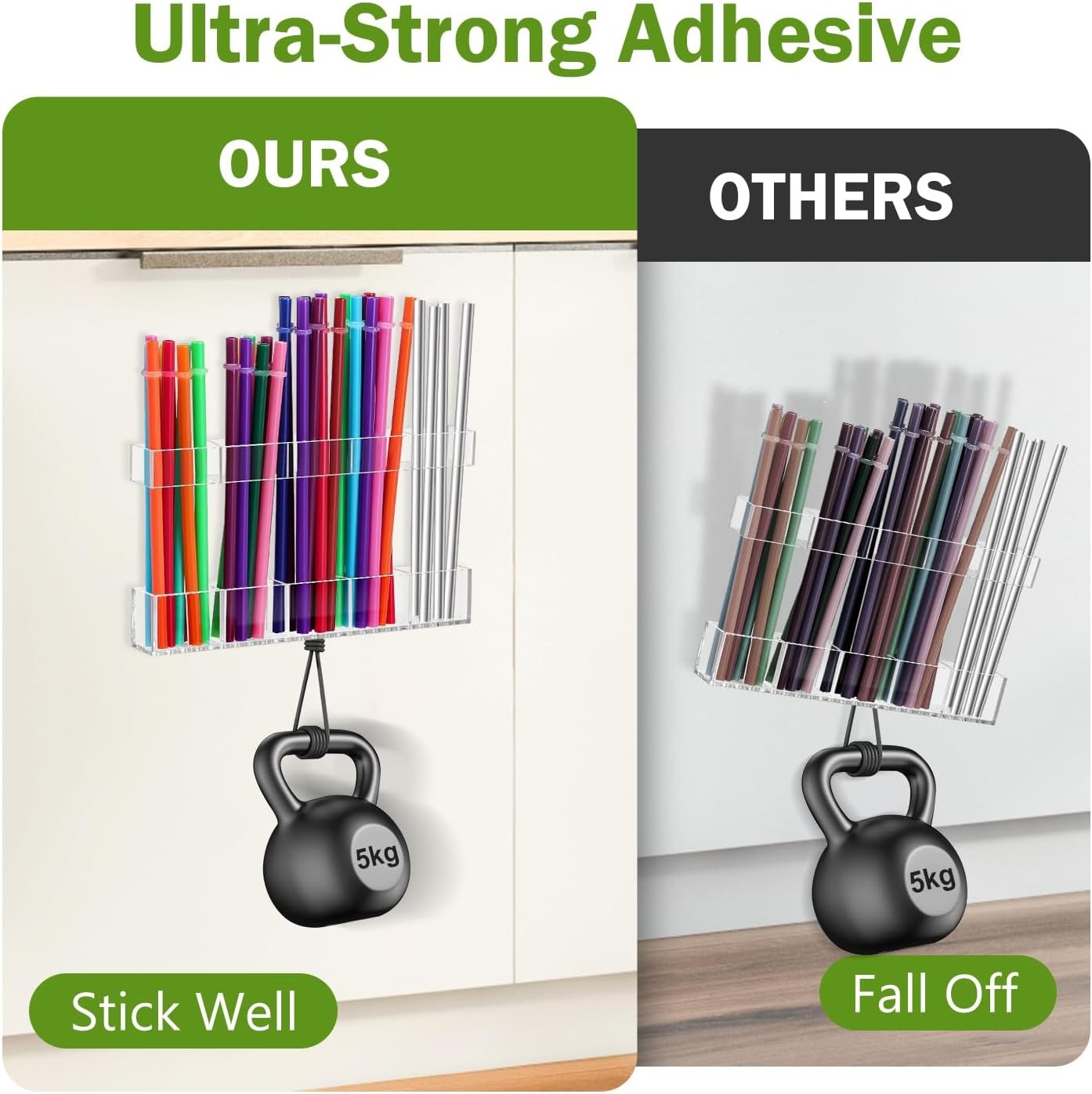 Adjustable Closet Acrylic Straw Holder