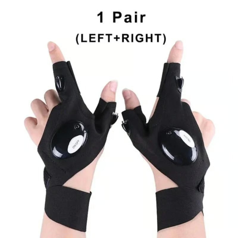 🔥🔥Hands-Free LED Half Finger Gloves
