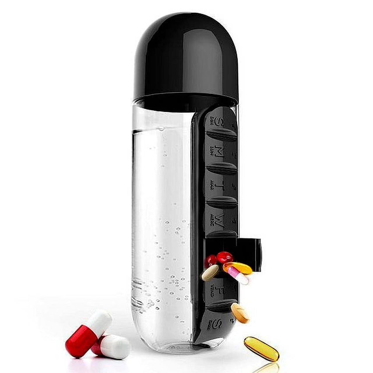 600ml 3-in-1 Portable Medication Dispenser Water Bottle