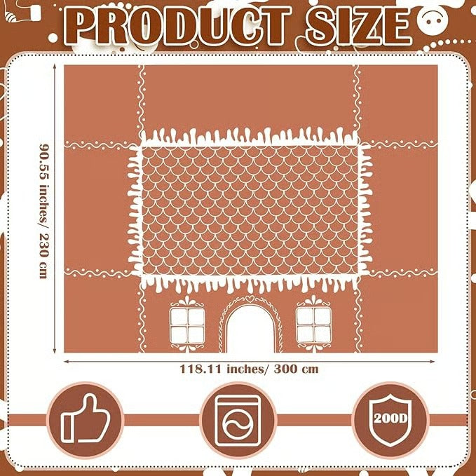 🎅 Gingerbread House Christmas Tablecloth