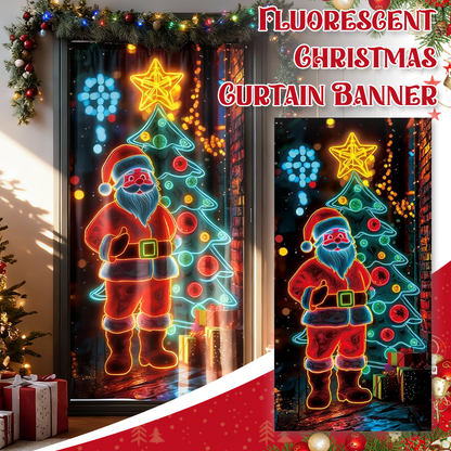 Fluorescent Christmas Curtain Party Banner