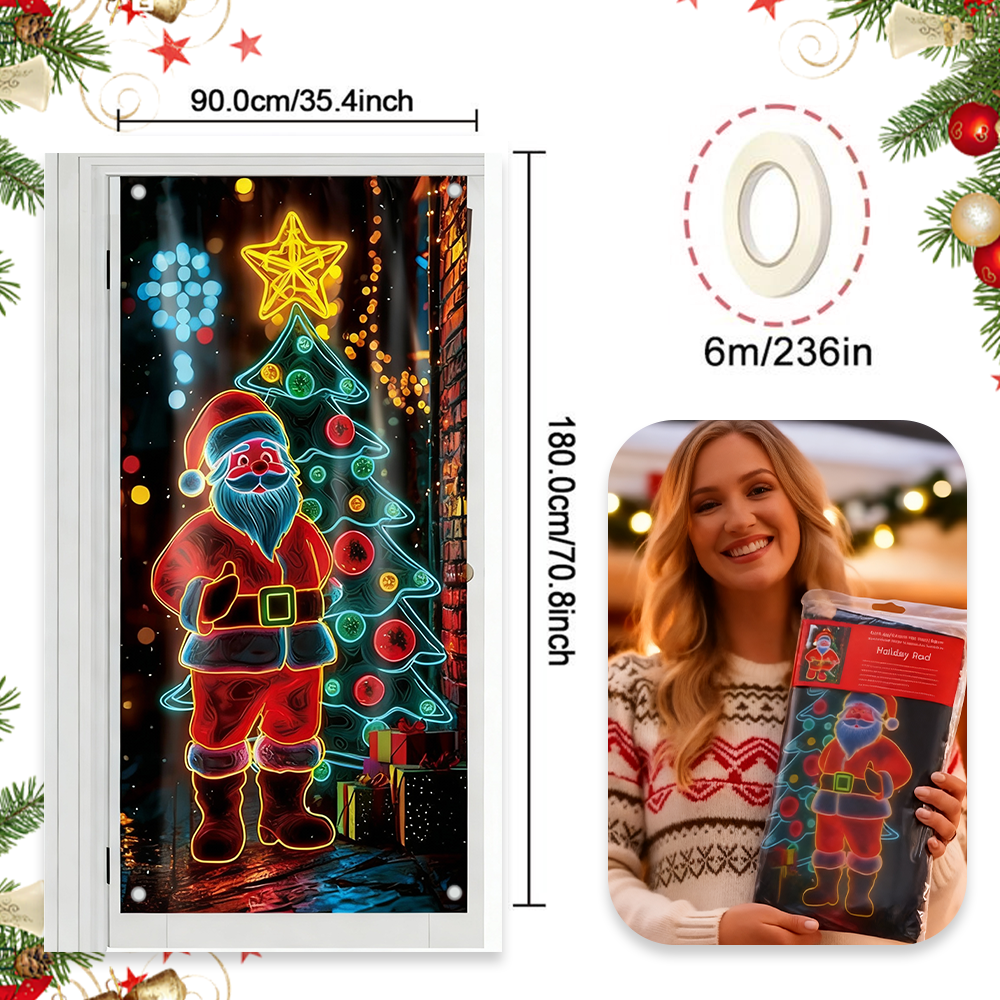 Fluorescent Christmas Curtain Party Banner