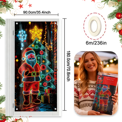 Fluorescent Christmas Curtain Party Banner