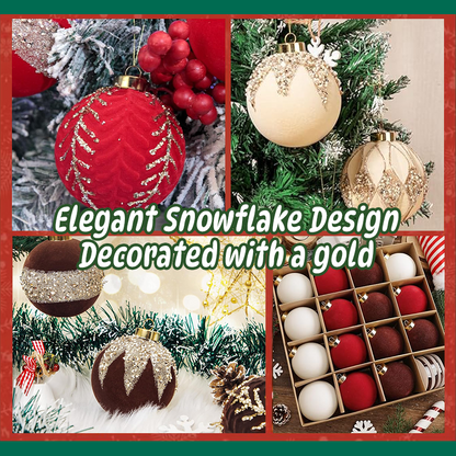 Flocked Christmas Ball Pendant