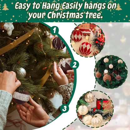 Flocked Christmas Ball Pendant