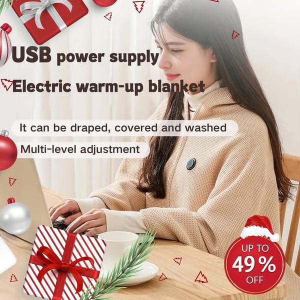 🎅Best Winter Gifts 🔥Portable Heated Shawl – Stay Warm Anywhere, Anytime