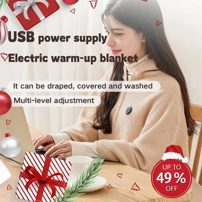 🎅Best Winter Gifts 🔥Portable Heated Shawl – Stay Warm Anywhere, Anytime