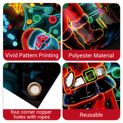 Fluorescent Christmas Curtain Party Banner