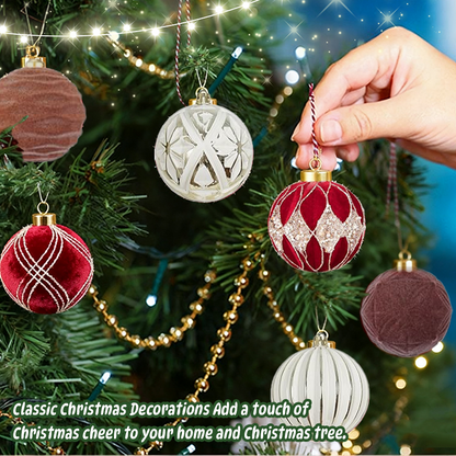 Flocked Christmas Ball Pendant