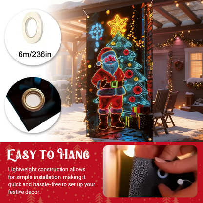 Fluorescent Christmas Curtain Party Banner