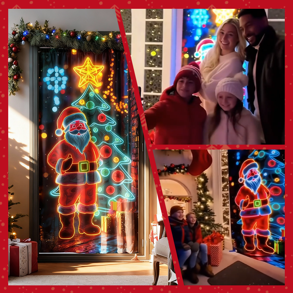 Fluorescent Christmas Curtain Party Banner