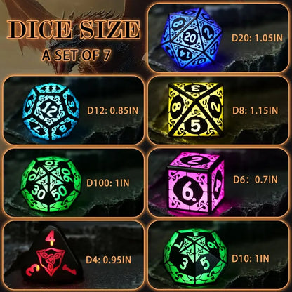 🎲Dreamy Dice for Gamers – Rechargeable RGB Light-Up DND Dice Set
