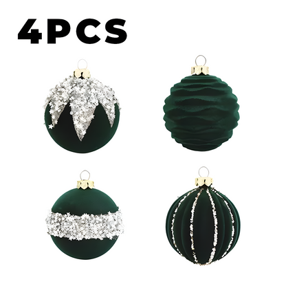 Flocked Christmas Ball Pendant