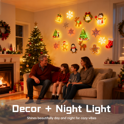 Christmas 3D Glowing Wall Decals