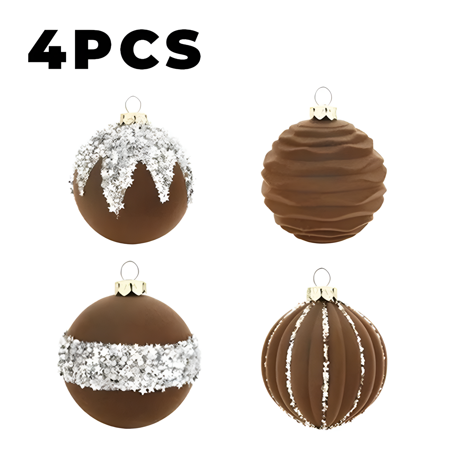 Flocked Christmas Ball Pendant