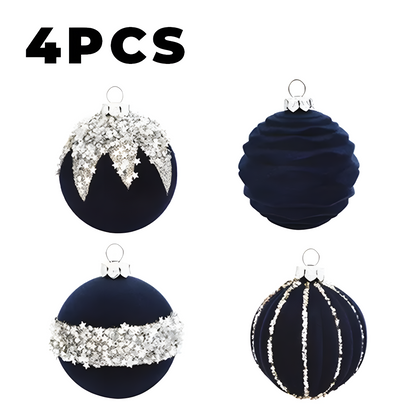 Flocked Christmas Ball Pendant