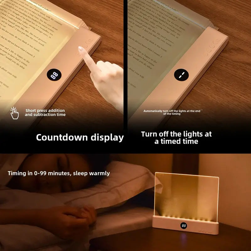 📚 Smart LED Reading Light - Dimmable | Rechargeable | Auto Timer Off | 3-Color Adjustable |