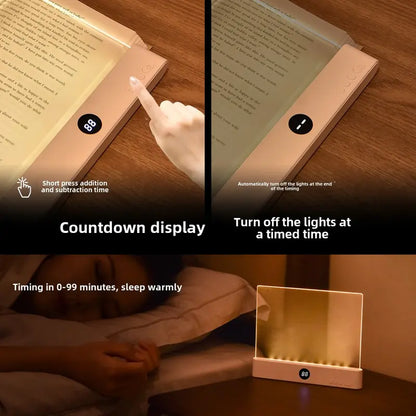 📚 Smart LED Reading Light - Dimmable | Rechargeable | Auto Timer Off | 3-Color Adjustable |