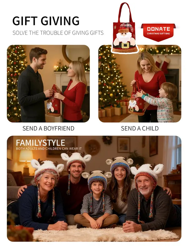 🌲Original Design Handmade Festive Christmas Antler Hat