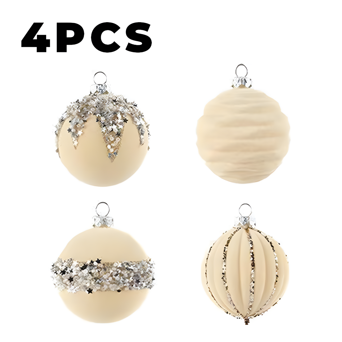 Flocked Christmas Ball Pendant