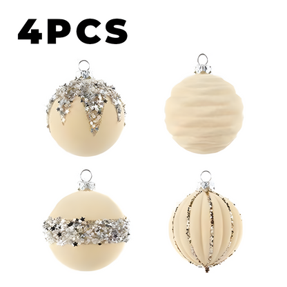 Flocked Christmas Ball Pendant