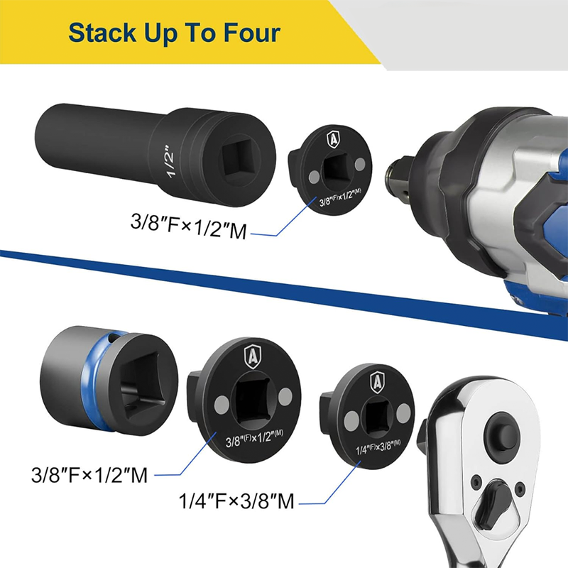 ✨2025 Low Profile Impact Socket Adapter Set – Industrial Drive Ratchet & Wrench Adapter Set for Tight Spaces