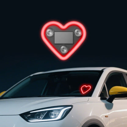 💥Solar Powered Wireless LED Triangle Heart Shape C-Pillar Neon Light for Car Interior Decor