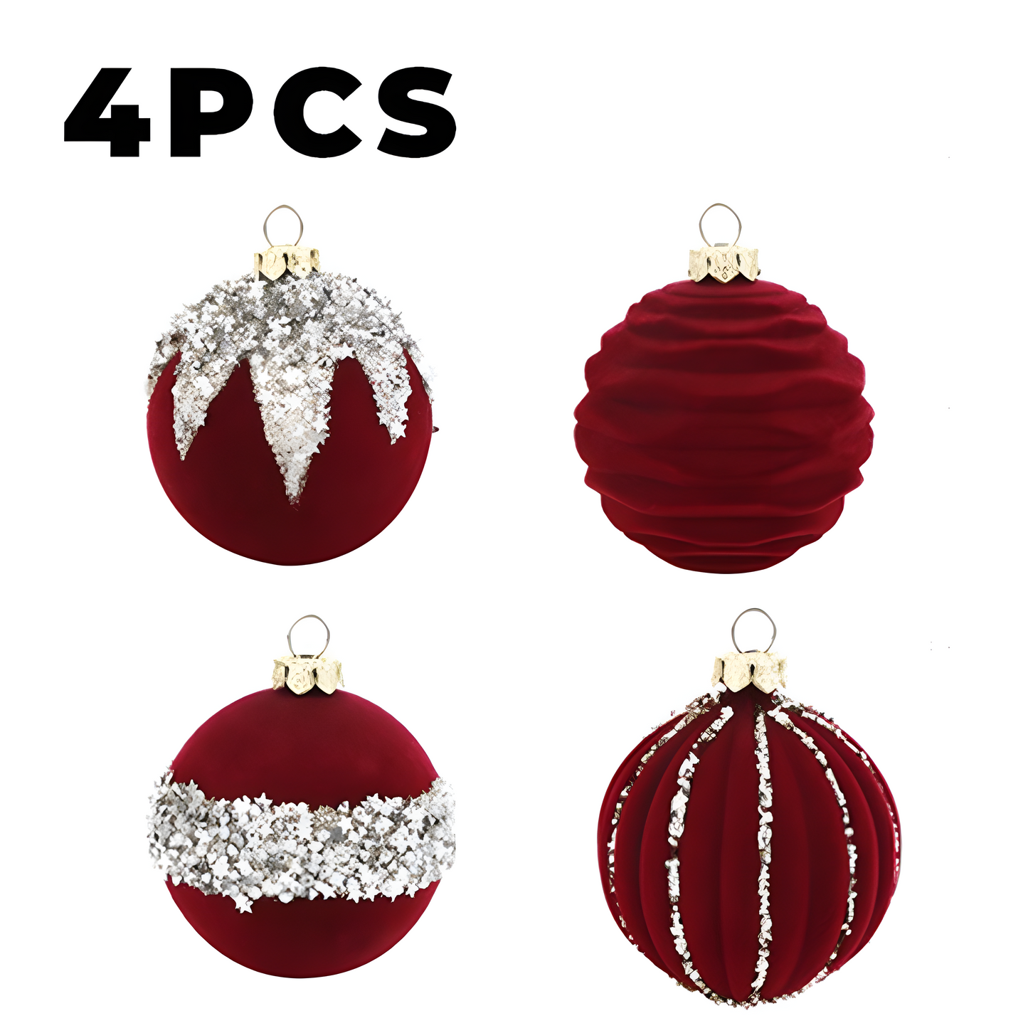 Flocked Christmas Ball Pendant