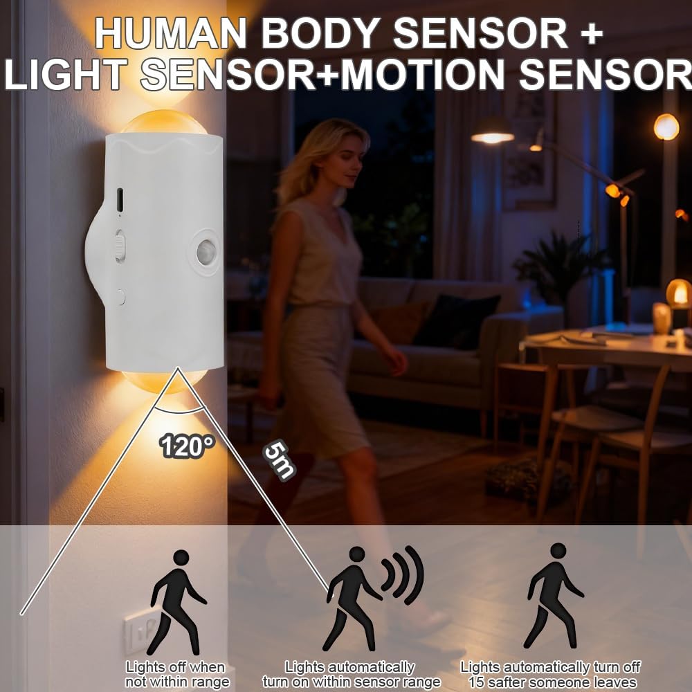 🌈 Smart Rechargeable LED Night Light with Motion Sensor