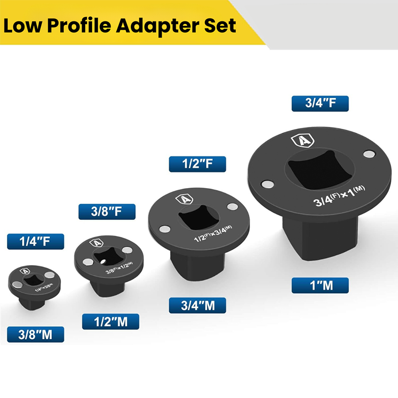 ✨2025 Low Profile Impact Socket Adapter Set – Industrial Drive Ratchet & Wrench Adapter Set for Tight Spaces