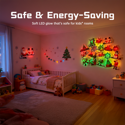 Christmas 3D Glowing Wall Decals