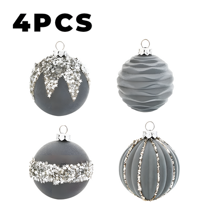 Flocked Christmas Ball Pendant