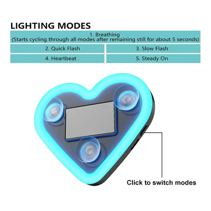 💥Solar Powered Wireless LED Triangle Heart Shape C-Pillar Neon Light for Car Interior Decor