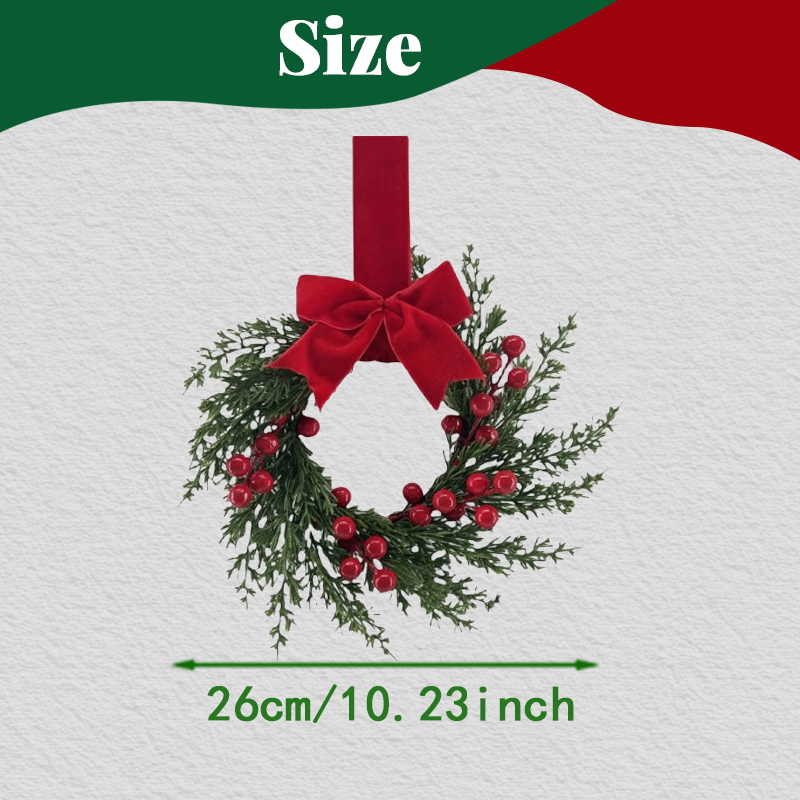 Christmas Kitchen Cabinet Wreaths with Ribbon