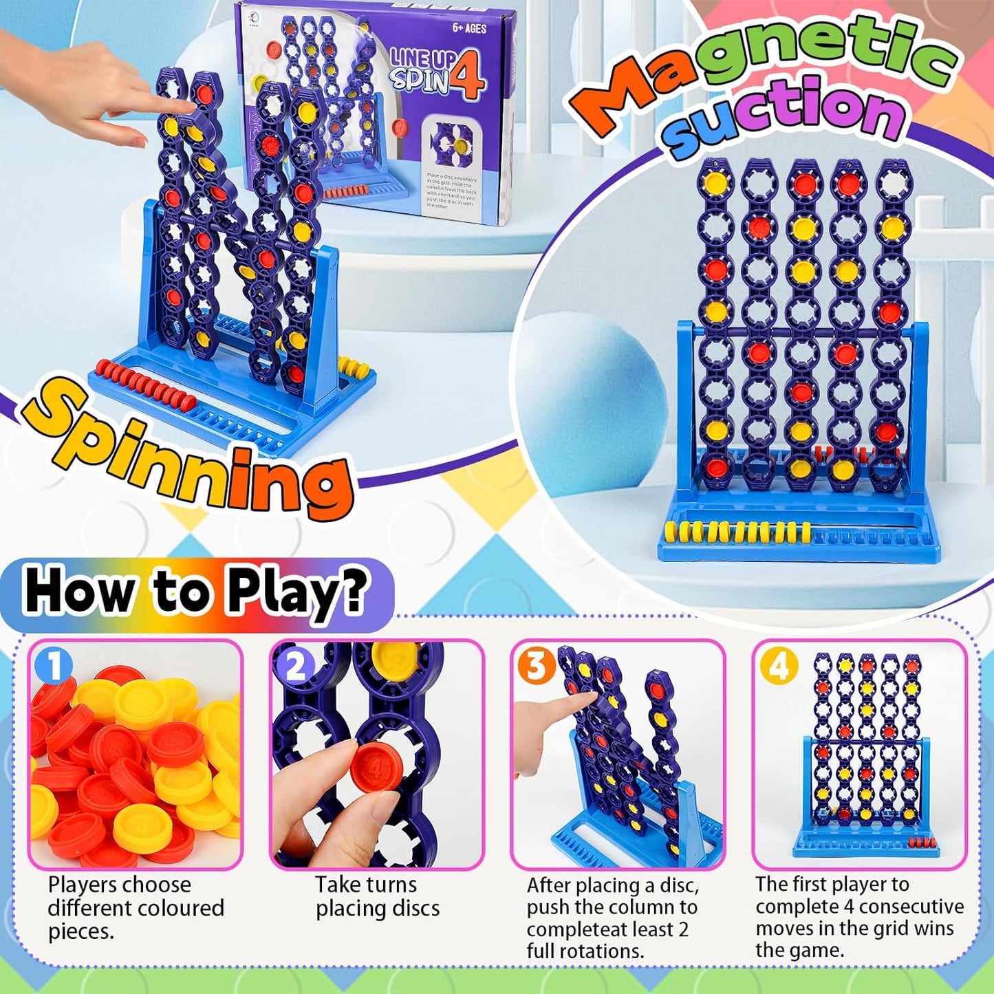 🎯 Connect 4 Spin Board Game Challenge