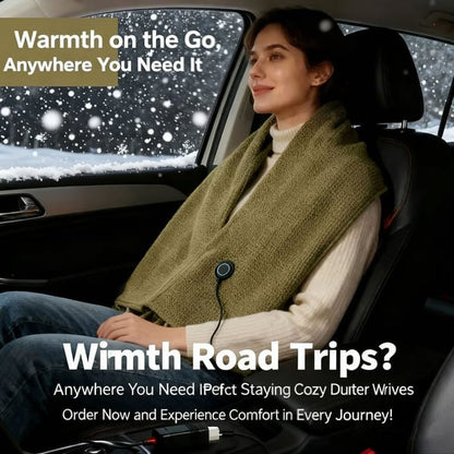 🎅Best Winter Gifts 🔥Portable Heated Shawl – Stay Warm Anywhere, Anytime