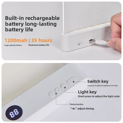 📚 Smart LED Reading Light - Dimmable | Rechargeable | Auto Timer Off | 3-Color Adjustable |