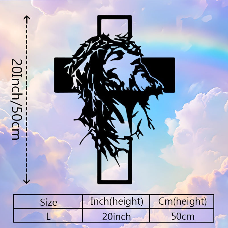 🎄✝️Metal Jesus and Cross Wall Art: Christian Home Decor