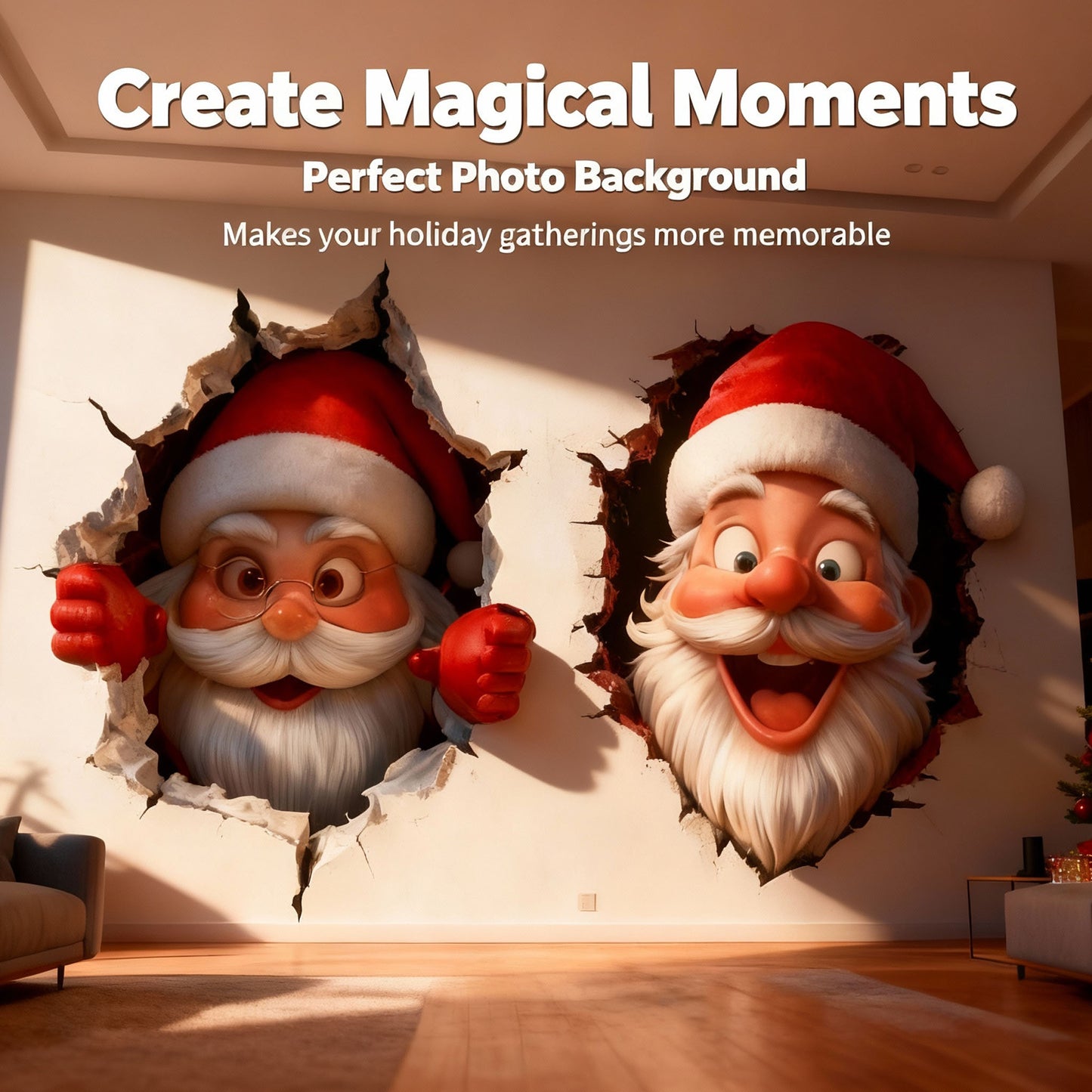 A Cute Santa Claus Bursts Through The Wall On Christmas Day!🎅