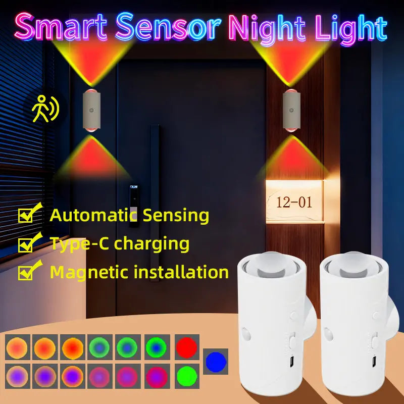 🌈 Smart Rechargeable LED Night Light with Motion Sensor