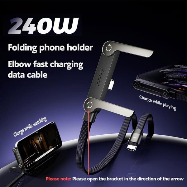 ⏰BLACK FRIDAY SALE🎁240W Super Fast Charging 2-in-1 Charging Cable & Phone Stand