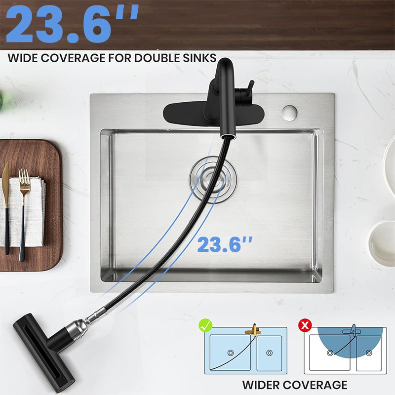 360° Rotating 4-in-1 Stainless Steel Kitchen Sink Faucet