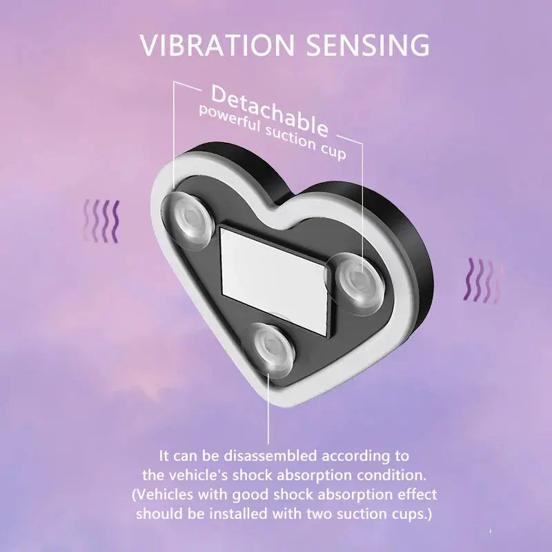 💥Solar Powered Wireless LED Triangle Heart Shape C-Pillar Neon Light for Car Interior Decor