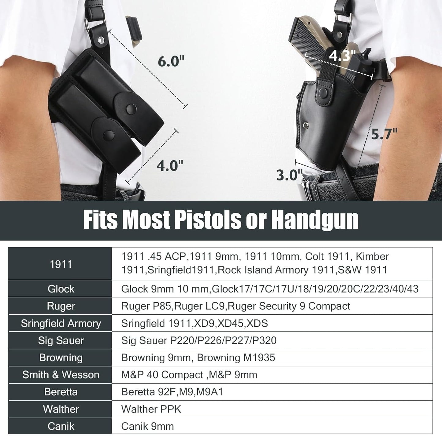 Premium Vertical Concealed Shoulder Holster Sling