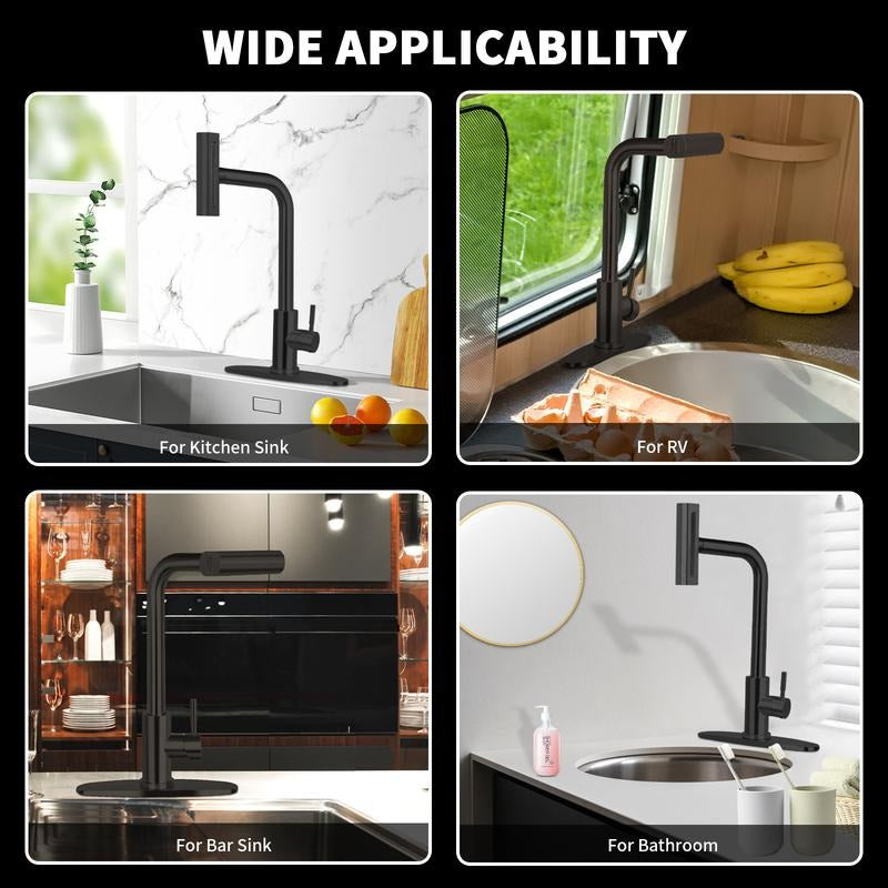 360° Rotating 4-in-1 Stainless Steel Kitchen Sink Faucet